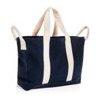 Saco de praia em lona reciclada com acabamento lavado 400 g/m² cor azul-marinho