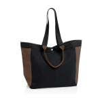 Saco shopper-weekender em lona reciclada, capacidade 18 L, 400 g/m² cor preto