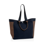 Saco shopper-weekender em lona reciclada, capacidade 18 L, 400 g/m² cor azul-marinho