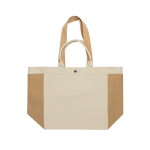 Saco shopper-weekender em lona reciclada, capacidade 18 L, 400 g/m² cor branco-sujo segunda vista