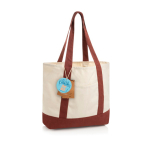 Saco tote de algodão reciclado com mensagem 20 L 350 g/m² cor bordeaux