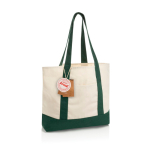 Saco tote de algodão reciclado com mensagem 20 L 350 g/m² cor verde