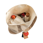 Saco tote de algodão reciclado com mensagem 20 L 350 g/m² cor branco-sujo terceira vista