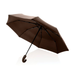 Guarda-chuva dobrável automático 21'' cabo em pele sintética mate Ø108 cor castanho
