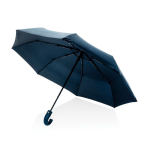 Guarda-chuva dobrável automático 21'' cabo em pele sintética mate Ø108 cor azul-marinho