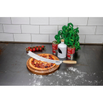 Faca para pizza e queijo Boska em aço inoxidável com dupla pega cor prateado vista de ambiente 4