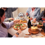 Faca para pizza e queijo Boska em aço inoxidável com dupla pega cor prateado