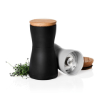 Conjunto de moinhos de sal e pimenta com tampa antiaroma AdHoc cor preto quarta vista