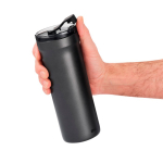 Caneca térmica anti-derrames de dupla parede 500ml AdHoc Pulse cor cinzento terceira vista