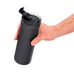 Caneca térmica anti-derrames de dupla parede 500ml AdHoc Pulse cor cinzento quarta vista