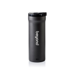 Caneca térmica anti-derrames de dupla parede 500ml AdHoc Pulse cor cinzento vista com logo