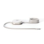 Cabo de carregamento USB-C para USB-C 2 em 1 em alumínio 15W Zens Pro 2 cor branco vista com logo