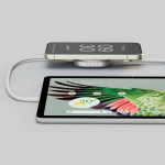 Cabo de carregamento USB-C para USB-C 2 em 1 em alumínio 15W Zens Pro 2 cor branco vista de ambiente 2