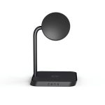Carregador sem fios duplo com suporte magnético de secretária Qi Zens cor preto