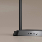 Carregador sem fios duplo com suporte magnético de secretária Qi Zens cor preto vista de ambiente 2