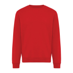 Sweatshirt unissexo de gola redonda e felpa 340 g/m² Iqoniq Torla cor vermelho