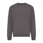 Sweatshirt unissexo de gola redonda e felpa 340 g/m² Iqoniq Torla cor prateado mate