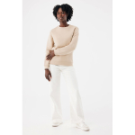 Sweatshirt unissexo de gola redonda e felpa 340 g/m² Iqoniq Torla cor camel vista com modelo