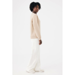 Sweatshirt unissexo de gola redonda e felpa 340 g/m² Iqoniq Torla cor camel terceira vista com modelo