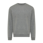 Sweatshirt unissexo de gola redonda e felpa 340 g/m² Iqoniq Torla cor cinzento mesclado