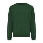 Sweatshirt unissexo de gola redonda e felpa 340 g/m² Iqoniq Torla cor verde-escuro