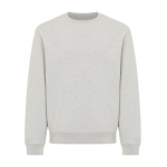 Sweatshirt unissexo de gola redonda e felpa 340 g/m² Iqoniq Torla cor cinzento-claro mesclado