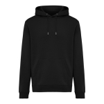 Sweatshirt unissexo com capuz e felpa escovada 340 g/m2 Iqoniq Joshua cor preto