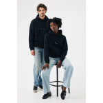 Sweatshirt unissexo com capuz e felpa escovada 340 g/m2 Iqoniq Joshua cor preto