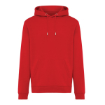 Sweatshirt unissexo com capuz e felpa escovada 340 g/m2 Iqoniq Joshua cor vermelho