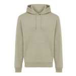 Sweatshirt unissexo com capuz e felpa escovada 340 g/m2 Iqoniq Joshua cor verde garrafa