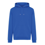 Sweatshirt unissexo com capuz e felpa escovada 340 g/m2 Iqoniq Joshua cor azul real