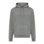 Sweatshirt unissexo com capuz e felpa escovada 340 g/m2 Iqoniq Joshua cor cinzento mesclado