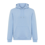 Sweatshirt unissexo com capuz e felpa escovada 340 g/m2 Iqoniq Joshua cor ciano