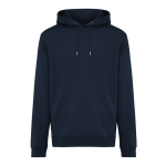 Sweatshirt unissexo com capuz e felpa escovada 340 g/m2 Iqoniq Joshua cor azul-marinho