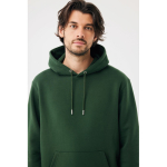 Sweatshirt unissexo com capuz e felpa escovada 340 g/m2 Iqoniq Joshua cor verde-escuro