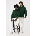 Sweatshirt unissexo com capuz e felpa escovada 340 g/m2 Iqoniq Joshua cor verde-escuro