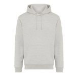 Sweatshirt unissexo com capuz e felpa escovada 340 g/m2 Iqoniq Joshua cor cinzento-claro mesclado