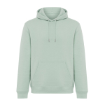Sweatshirt unissexo com capuz e felpa escovada 340 g/m2 Iqoniq Joshua cor verde oliva