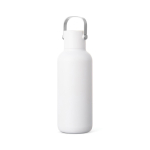 Garrafa térmica de parede dupla com palhinha e tampa anti-fugas 600ml cor branco