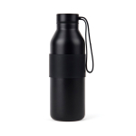 Garrafa de parede dupla em aço inoxidável reciclado 500 ml cor preto
