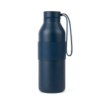 Garrafa de parede dupla em aço inoxidável reciclado 500 ml cor azul-marinho