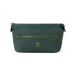 Necessaire expansível de plástico reciclado com fecho resistente 7L cor verde vista com logo