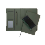 Caderno recarregável A5 com suporte para telemóvel, folhas pautadas cor verde terceira vista