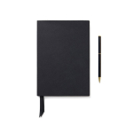 Conjunto de caderno e caneta com caixa de oferta A5 páginas pautadas cor preto