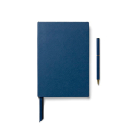 Conjunto de caderno e caneta com caixa de oferta A5 páginas pautadas cor azul-marinho