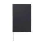 Caderno A5 de capa mole com papel reciclado, folhas pautadas cor preto