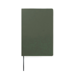 Caderno A5 de capa mole com papel reciclado, folhas pautadas cor verde