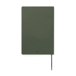 Caderno A5 de capa mole com papel reciclado, folhas pautadas cor verde segunda vista