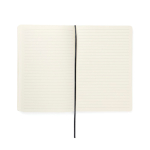 Caderno A5 de capa mole com papel reciclado, folhas pautadas cor verde terceira vista