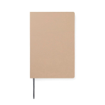 Caderno A5 de capa mole com papel reciclado, folhas pautadas cor marfim